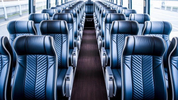 little rock 54 passenger charter bus inside