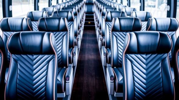 little rock 55 passenger charter bus inside