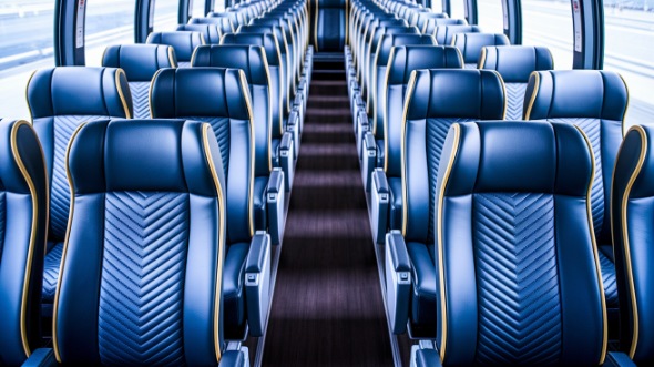 little rock 56 passenger charter bus inside